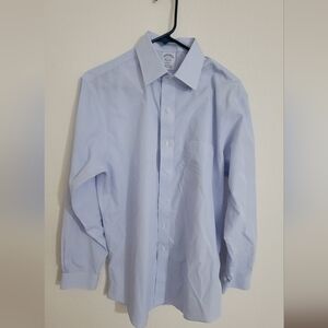 Brooks Brothers American Cotton Checkered Light Blue Men's Dress Shirt